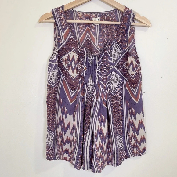 ANTHROPOLOGIE | EDME & ESYLLTE SILK SUMMER PRINTED  BLOUSE - Picture 2 of 10